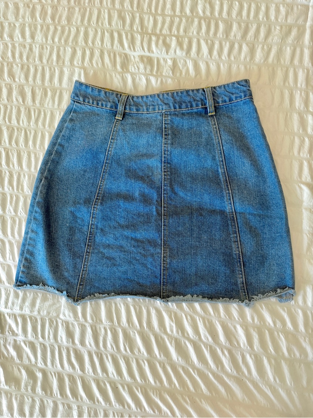 Harper Button-Front A-Line Denim Skirt - Blue - Picture 3 of 3